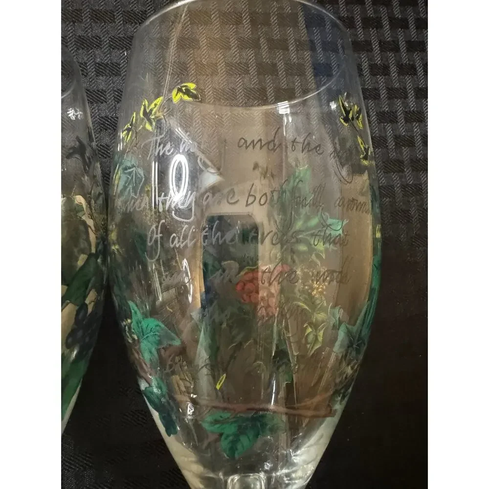 Portmeirion Iced Tea Glass the Holly and the Ivy Christmas Glass 14 Oz Set of 2